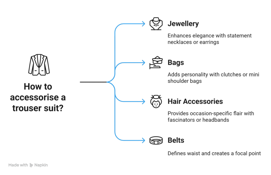 Women's Trouser Suit Accessories Infographic