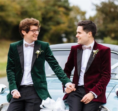 Celebrating love in velvet style – custom Dandylion suits. Celebrating love in velvet style – custom Dandylion suits