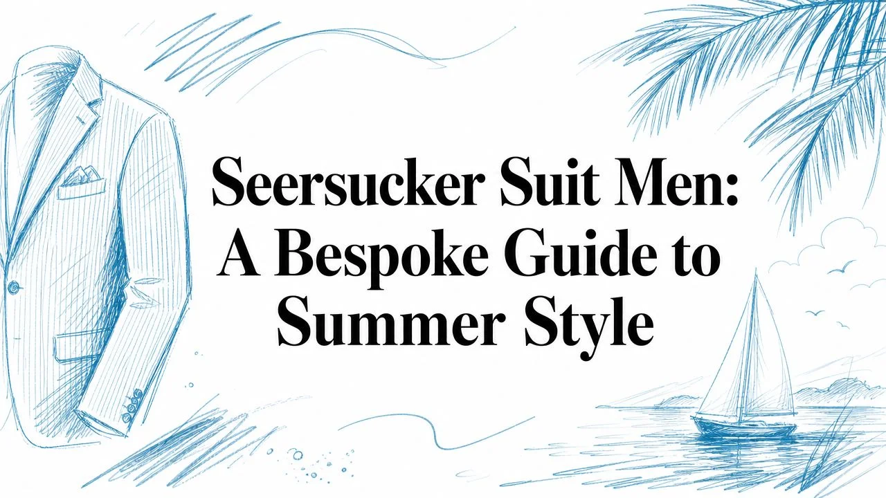 Seersucker suit men fashion illustration